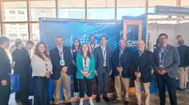 Imagen del equipo de Acústica Marina en el stand de ExpoNaval 2022