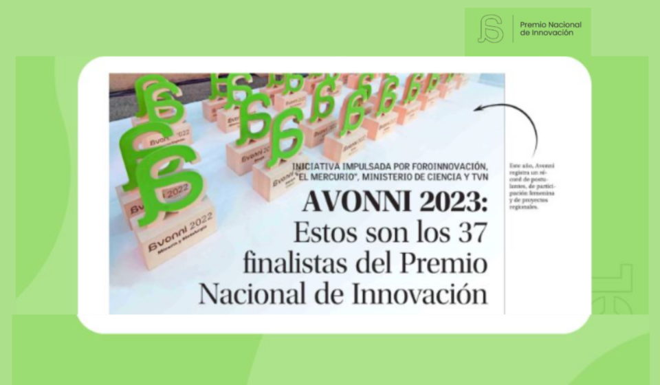 Página con noticia de los premios Avonni